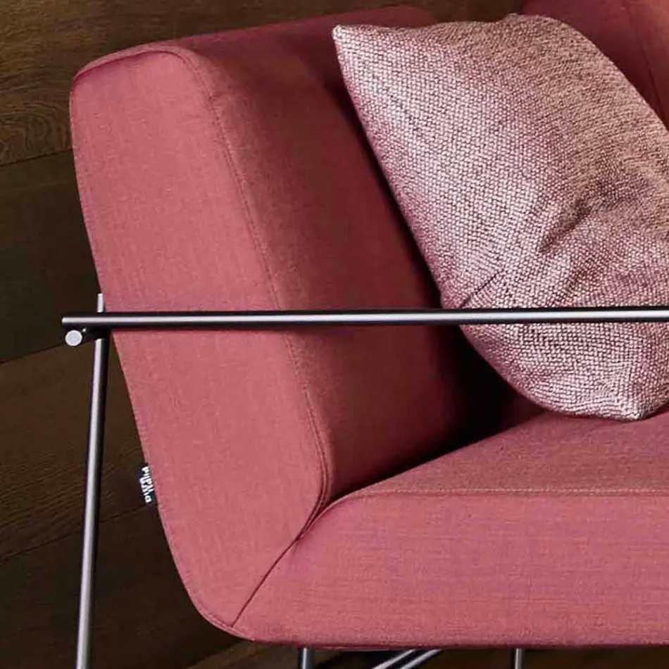 Fauteuil de salon en tissu avec structure métallique fabriqué en Italie - Manille Viadurini