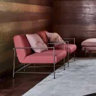 Fauteuil de salon en tissu avec structure métallique fabriqué en Italie - Manille Viadurini