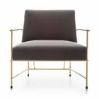 Fauteuil de salon en tissu avec structure métallique fabriqué en Italie - Manille Viadurini