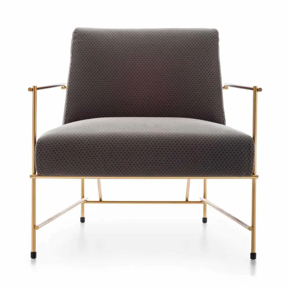 Fauteuil de salon en tissu avec structure métallique fabriqué en Italie - Manille Viadurini