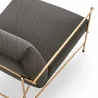 Fauteuil de salon en tissu avec structure métallique fabriqué en Italie - Manille Viadurini