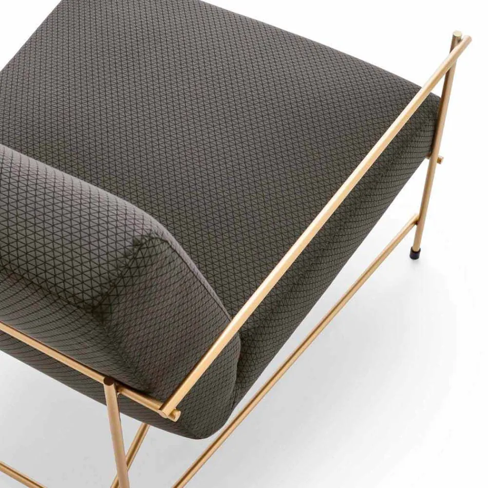 Fauteuil de salon en tissu avec structure métallique fabriqué en Italie - Manille Viadurini