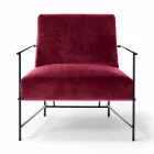 Fauteuil de salon en tissu avec structure métallique fabriqué en Italie - Manille Viadurini