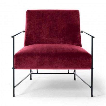 Fauteuil de salon en tissu avec structure métallique fabriqué en Italie - Manille Viadurini