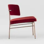 Fauteuil de salon en velours avec structure en métal fabriqué en Italie - Alaska Viadurini