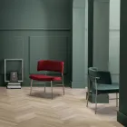 Fauteuil de salon en velours avec structure en métal fabriqué en Italie - Alaska Viadurini