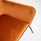 Fauteuil de salon en velours de différentes couleurs et base en métal - Italie Viadurini