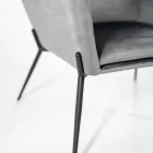 Fauteuil de salon en velours de différentes couleurs et base en métal - Italie Viadurini