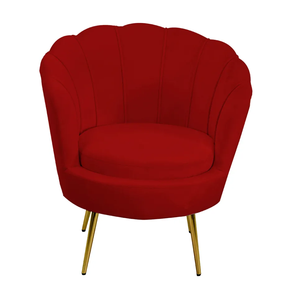 Fauteuil de salon en métal et velours - Toile de fond Viadurini