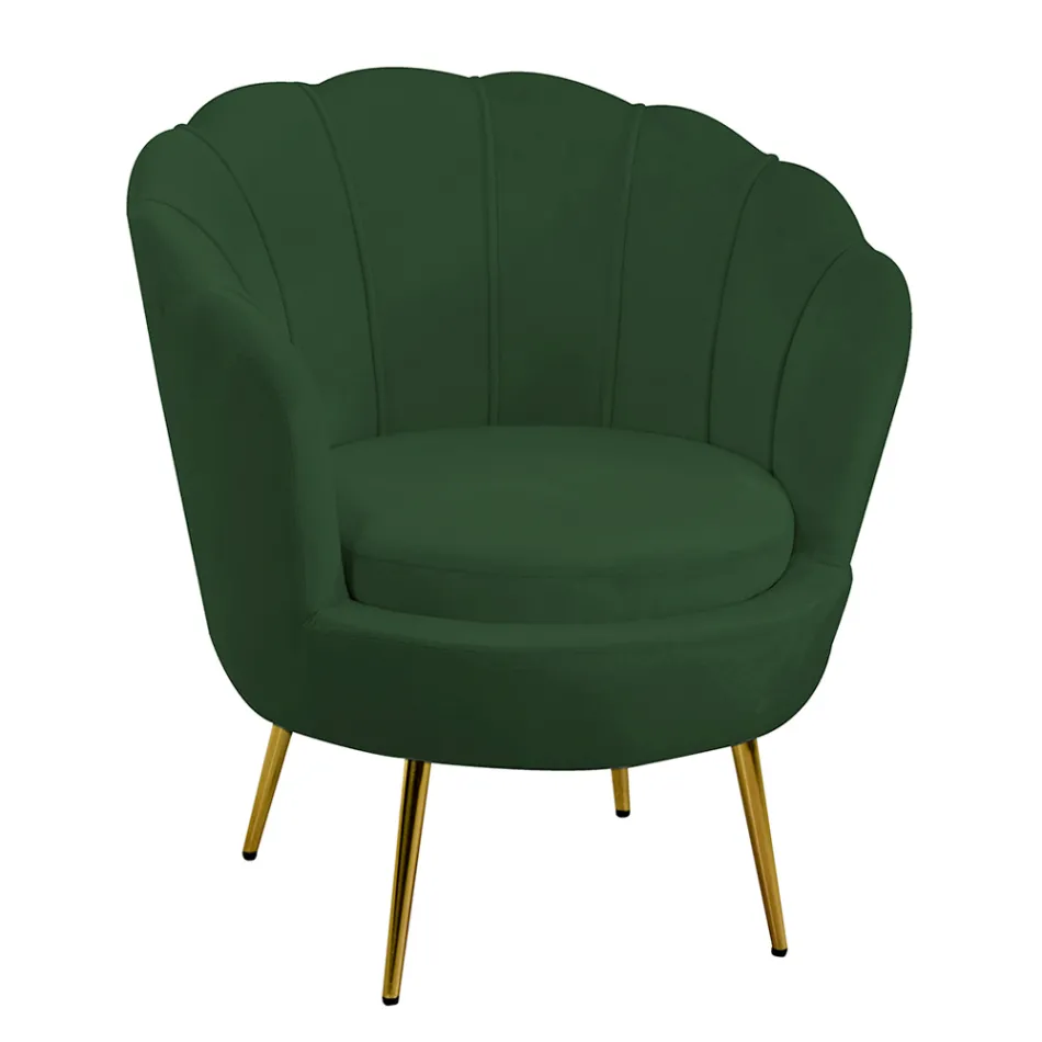 Fauteuil de salon en métal et velours - Toile de fond Viadurini