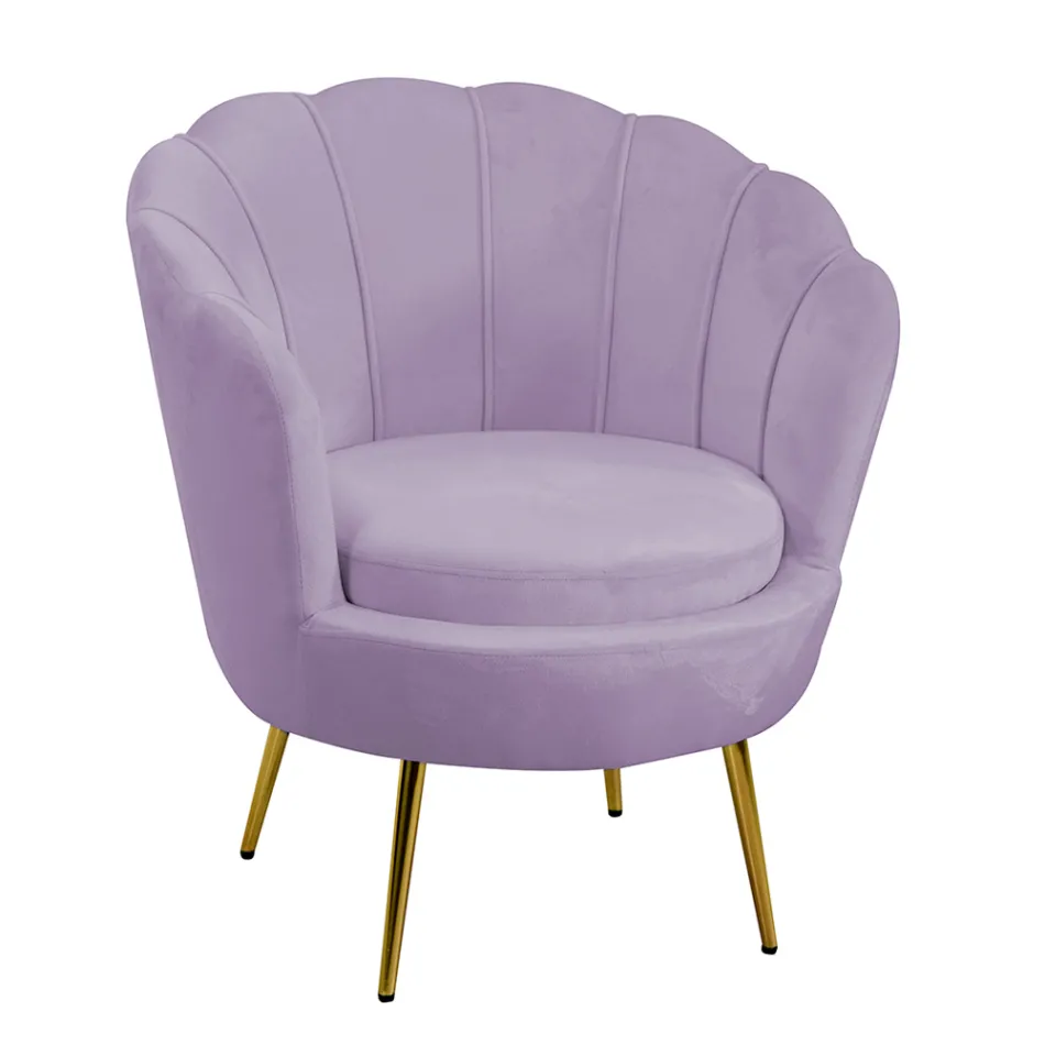 Fauteuil de salon en métal et velours - Toile de fond Viadurini