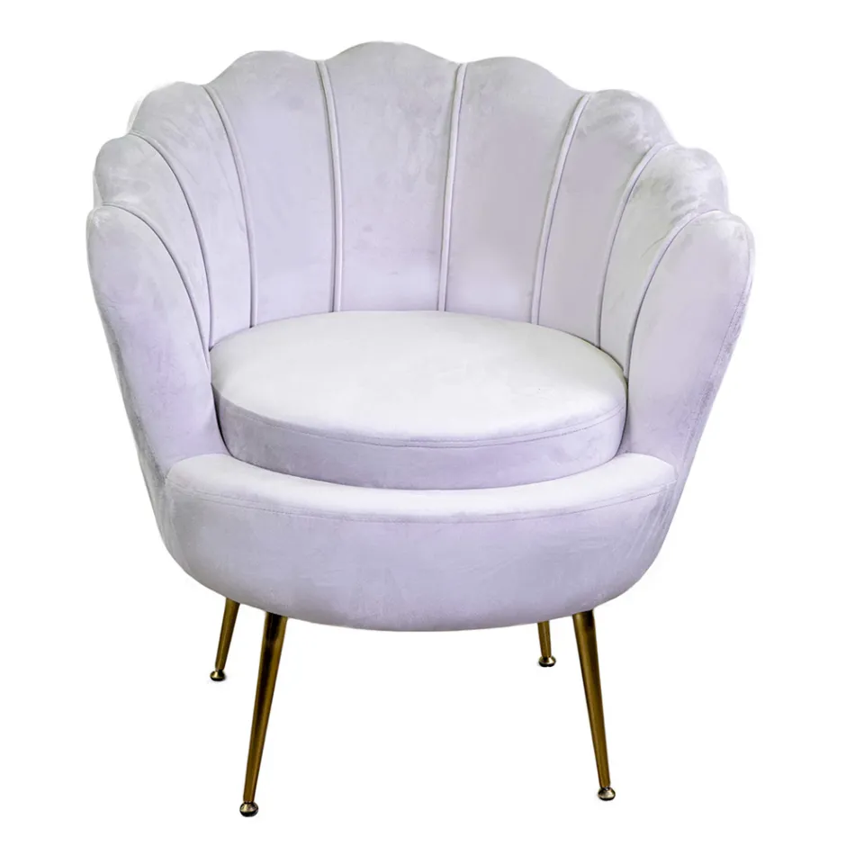 Fauteuil de salon en métal et velours - Toile de fond Viadurini
