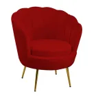 Fauteuil de salon en métal et velours - Toile de fond Viadurini