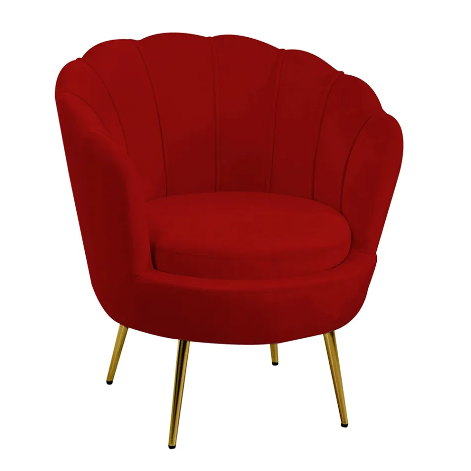 Fauteuil de salon en métal et velours - Toile de fond Viadurini