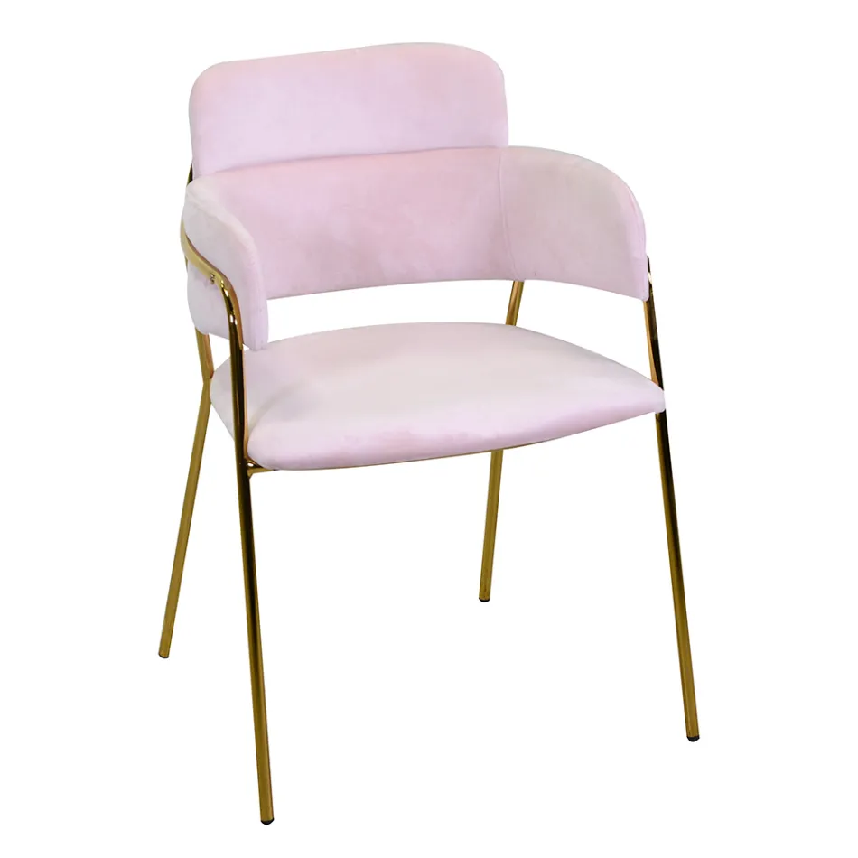 Fauteuil de salon en métal doré et velours - Flag Viadurini