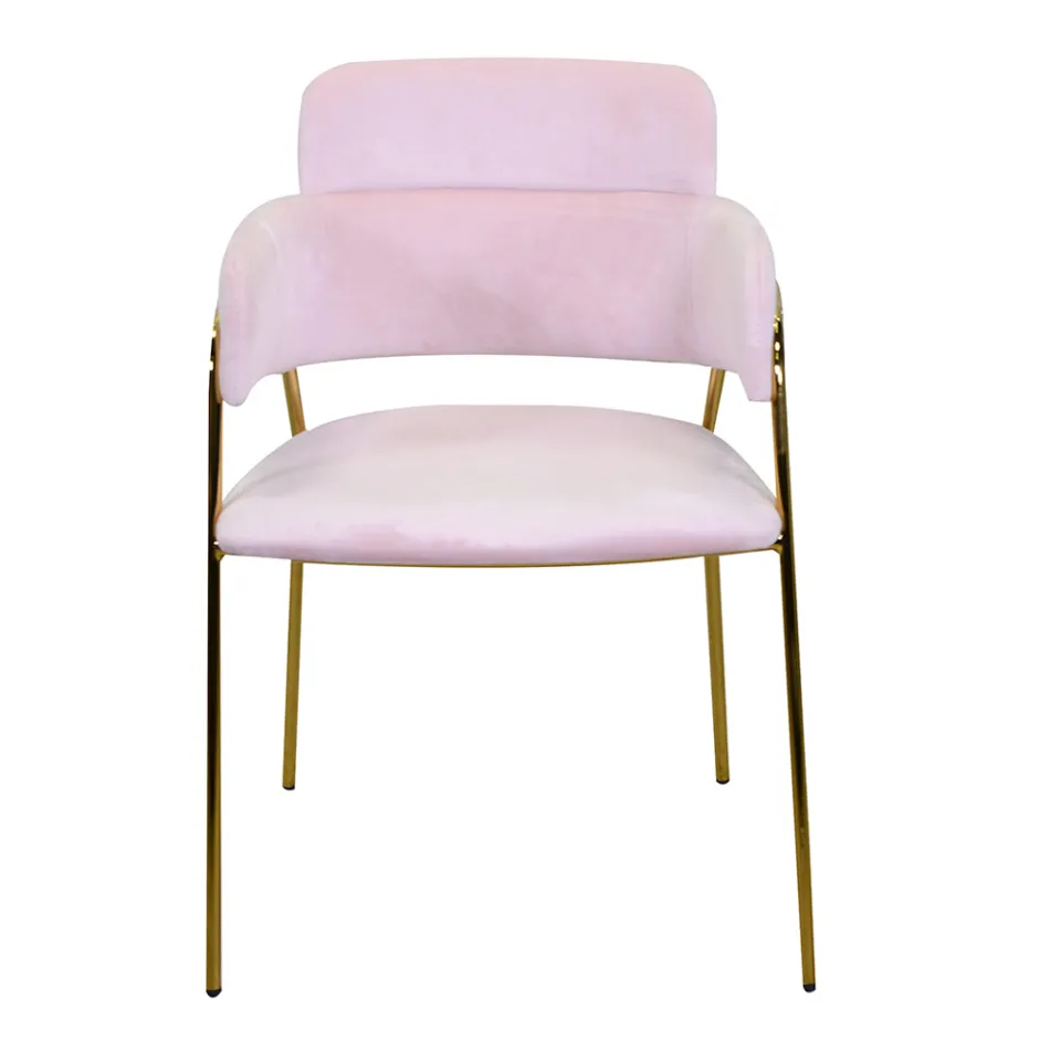 Fauteuil de salon en métal doré et velours - Flag Viadurini