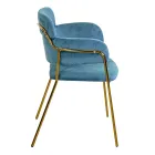 Fauteuil de salon en métal doré et velours - Flag Viadurini