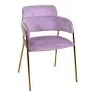 Fauteuil de salon en métal doré et velours - Flag Viadurini