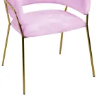 Fauteuil de salon en métal doré et velours rose - Shell Viadurini