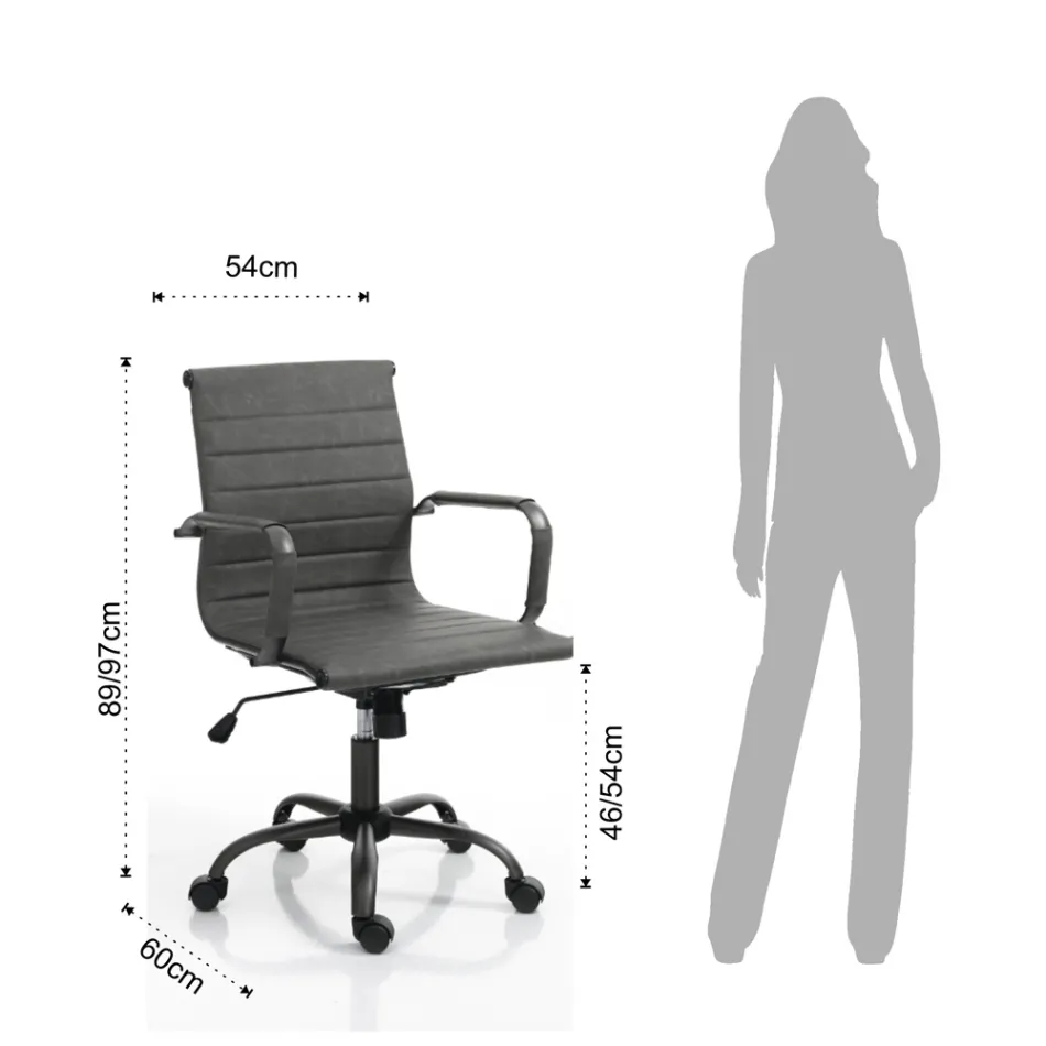 Fauteuil de bureau avec dossier haut ou bas - Rubidio Viadurini