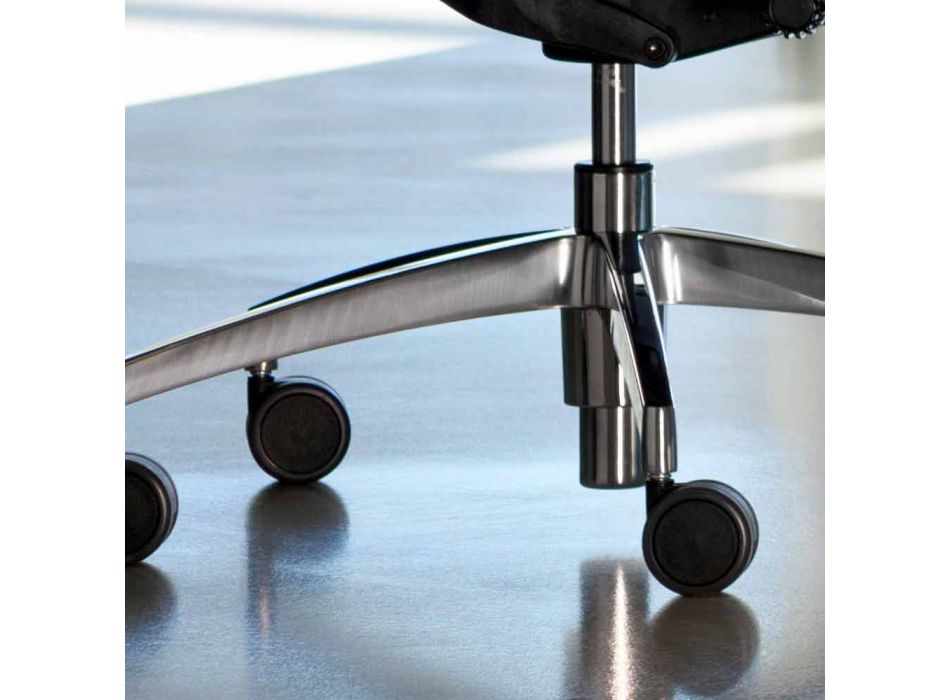 Chaise de bureau ergonomique pivotante avec roulettes et appui-tête - Gimiglia Viadurini