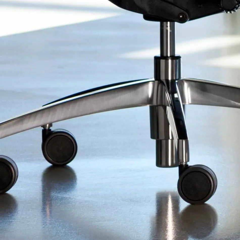 Chaise de bureau ergonomique pivotante avec roulettes et appui-tête - Gimiglia Viadurini