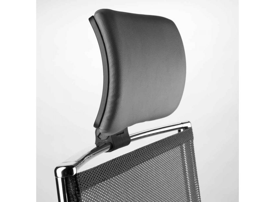 Chaise de bureau ergonomique pivotante avec roulettes et appui-tête - Gimiglia Viadurini