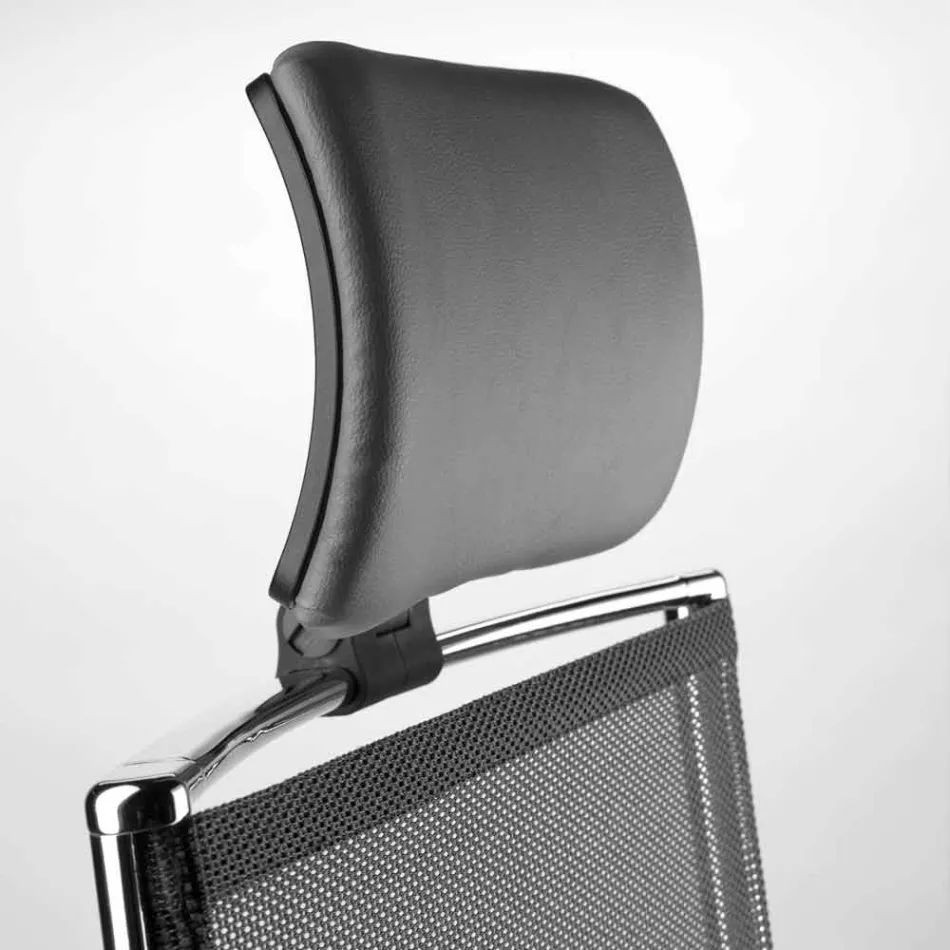 Chaise de bureau ergonomique pivotante avec roulettes et appui-tête - Gimiglia Viadurini