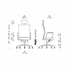 Chaise de bureau ergonomique pivotante avec roulettes et appui-tête - Gimiglia Viadurini