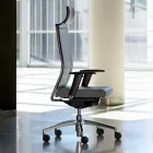 Chaise de bureau ergonomique pivotante avec roulettes et appui-tête - Gimiglia Viadurini