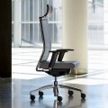 Chaise de bureau ergonomique pivotante avec roulettes et appui-tête - Gimiglia