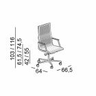 Chaise de bureau ergonomique en cuir ou en tissu Nulite Viadurini