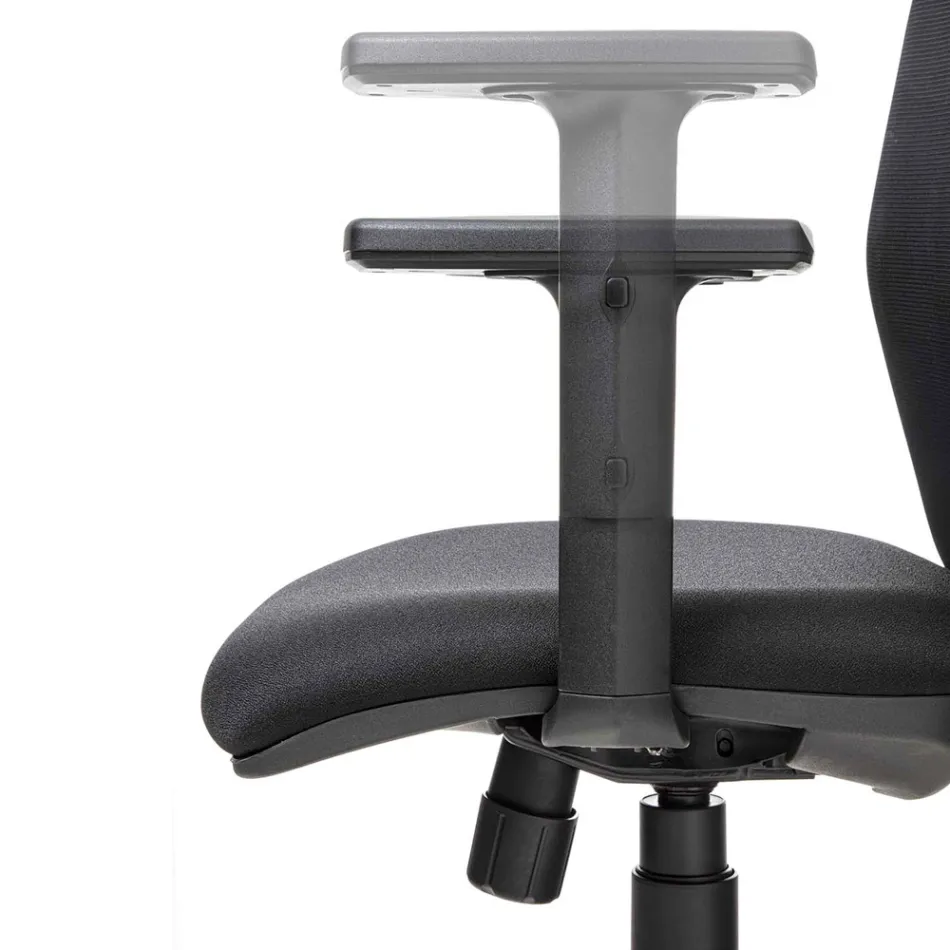 Fauteuil de bureau pivotant avec vérin à gaz en tissu technique et maille - Bureau Viadurini