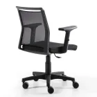 Fauteuil de bureau pivotant en tissu technique et maille noire - Daria Viadurini