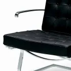Fauteuil de bureau en cuir avec structure en acier Made in Italy - Speranza Viadurini