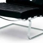 Fauteuil de bureau en cuir avec structure en acier Made in Italy - Speranza Viadurini