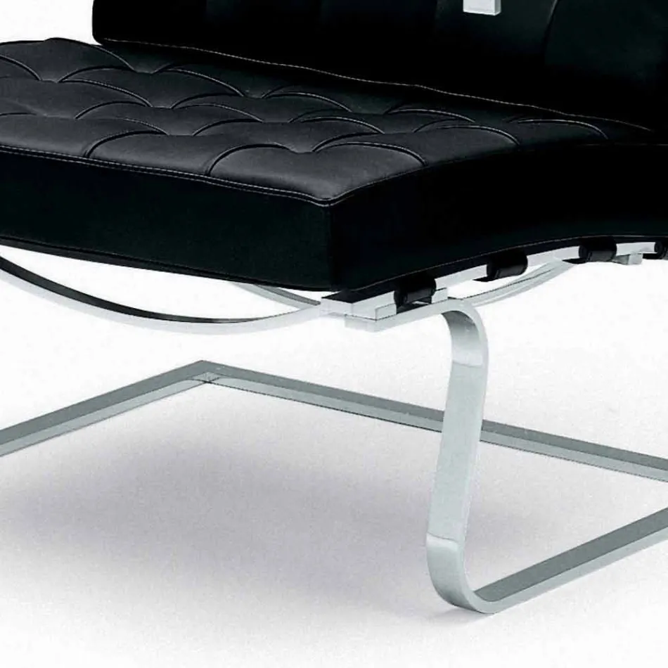 Fauteuil de bureau en cuir avec structure en acier Made in Italy - Speranza Viadurini