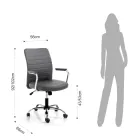 Fauteuil de bureau en cuir et vérin à gaz réglable - Radon Viadurini