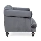 Fauteuil Design Classique en Bois et Effet Velours Gris ou Rose - Sanny Viadurini