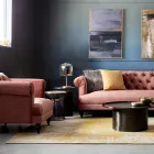 Fauteuil Design Classique en Bois et Effet Velours Gris ou Rose - Sanny Viadurini