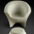 Fauteuil design d'extérieur en polyéthylène mat ou laqué fabriqué en Italie - Conda Viadurini