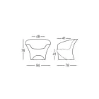 Fauteuil design d'extérieur en polyéthylène mat ou laqué fabriqué en Italie - Conda Viadurini