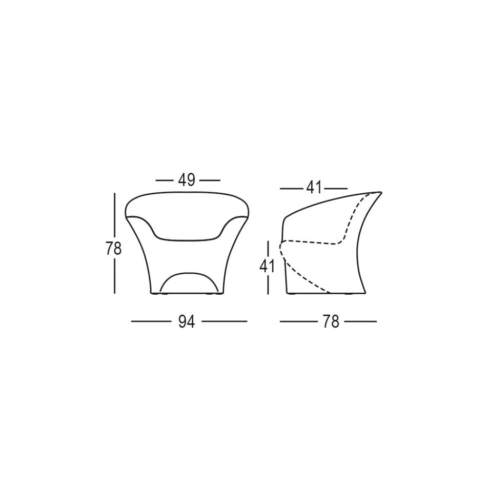 Fauteuil design d'extérieur en polyéthylène mat ou laqué fabriqué en Italie - Conda Viadurini