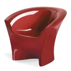 Fauteuil design d'extérieur en polyéthylène mat ou laqué fabriqué en Italie - Conda Viadurini