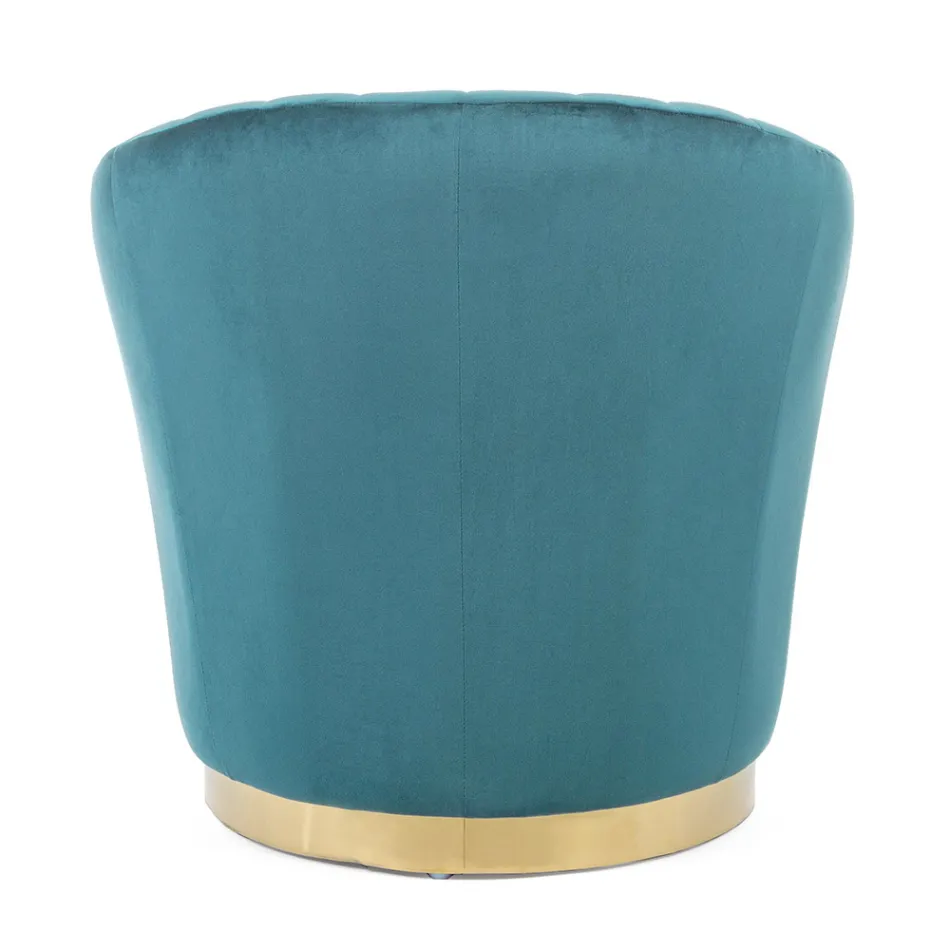 Fauteuil design élégant de salon de luxe en acier et velours - Courtney Viadurini