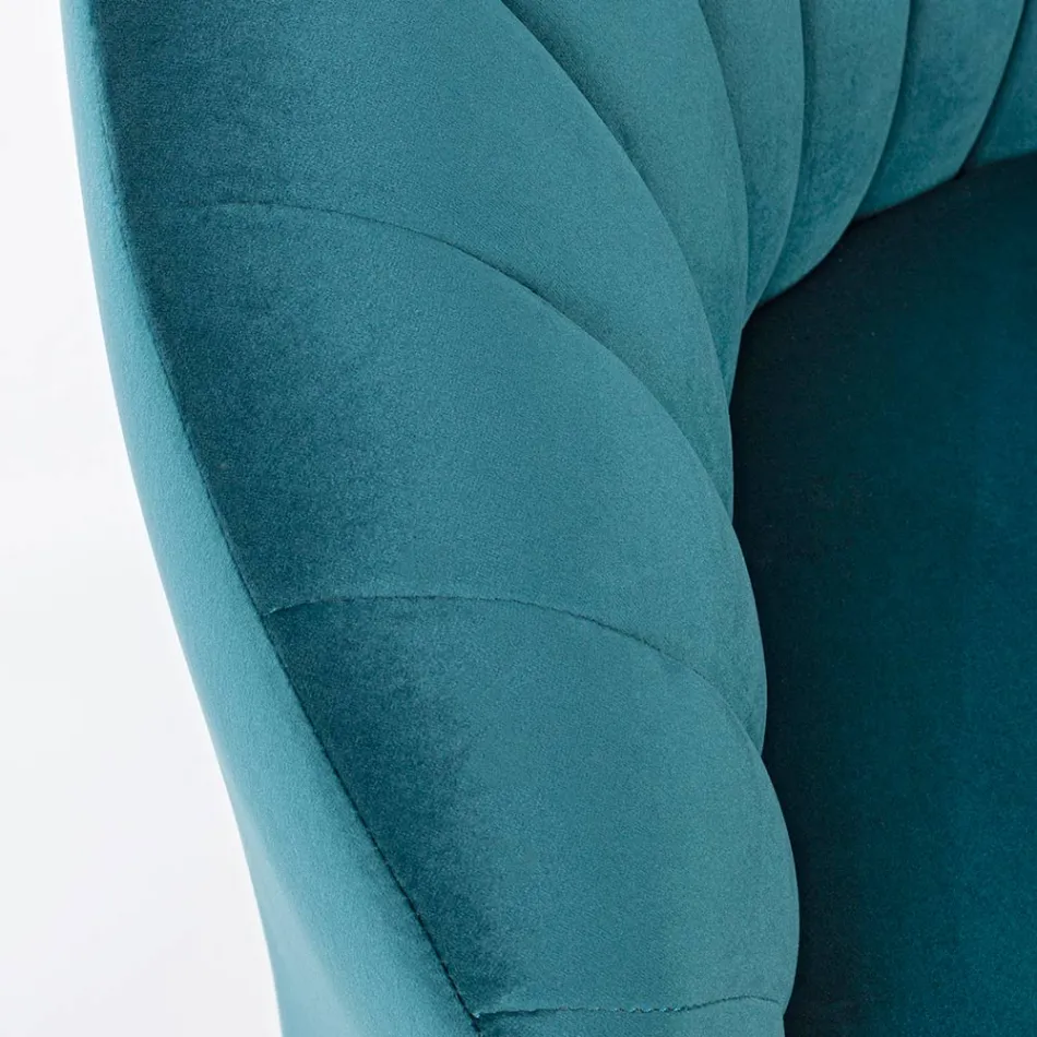 Fauteuil design élégant de salon de luxe en acier et velours - Courtney Viadurini