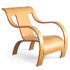 Fauteuil Design en Contreplaqué Noir ou Finition Bouleau Fabriqué en Italie - Galatea Viadurini