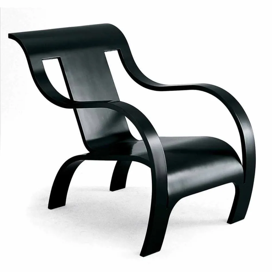 Fauteuil Design en Contreplaqué Noir ou Finition Bouleau Fabriqué en Italie - Galatea Viadurini