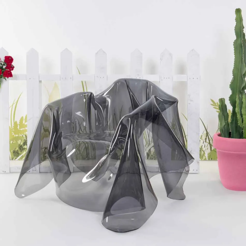 Fauteuil design moderne fumé Plexiglas Paris, made in Italy Viadurini