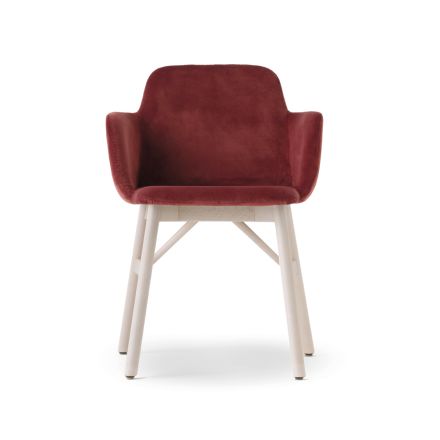 Fauteuil de haute qualité avec assise en velours ou en tissu fabriqué en Italie - Molde Viadurini